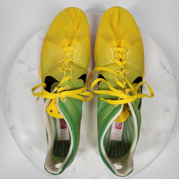 Nike Bowerman Zoom Victory Shoes Mens 11.5‎ Yellow Green Ultra Lite Track Field - Picture 13 of 14